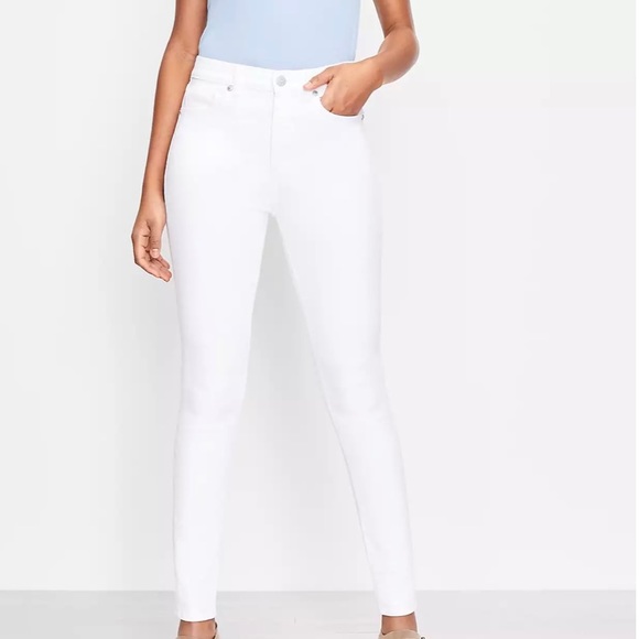 LOFT Denim - Loft- Mid Rise Slim Pocket Skinny Jeans In White